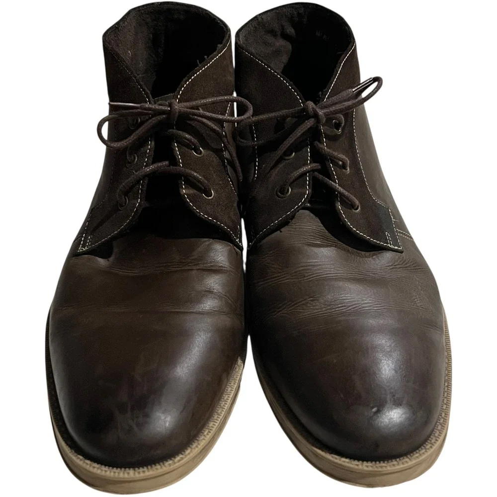 Stacy Adams Cagney Brown Leather Chukka Boots Men's Size 12 W Classic Minimalist